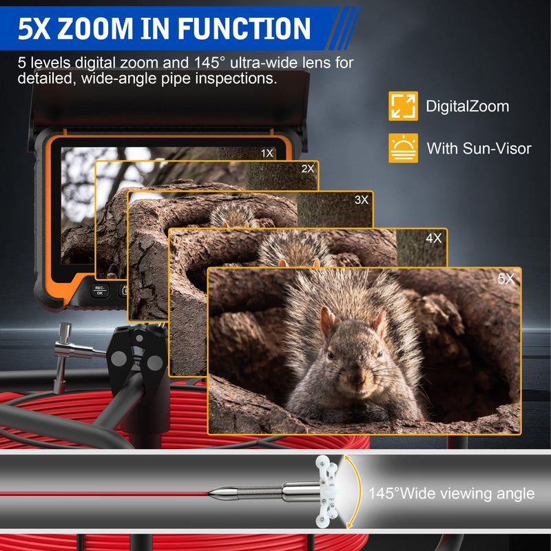 Octopusscan OS7DVE Sewer Inspection Camera – 512Hz Locator & Self-Leveling 7" Screen - Octopusscan