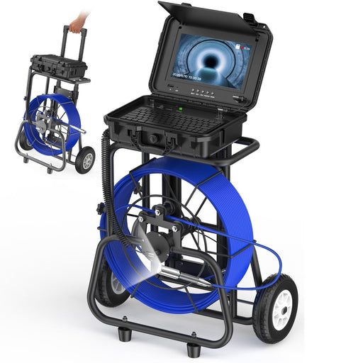 Octopusscan OS10DZ Sewer Inspection Camera – 512Hz Locator, Self-Leveling & 10" IPS Screen, 196ft Cable - Octopusscan