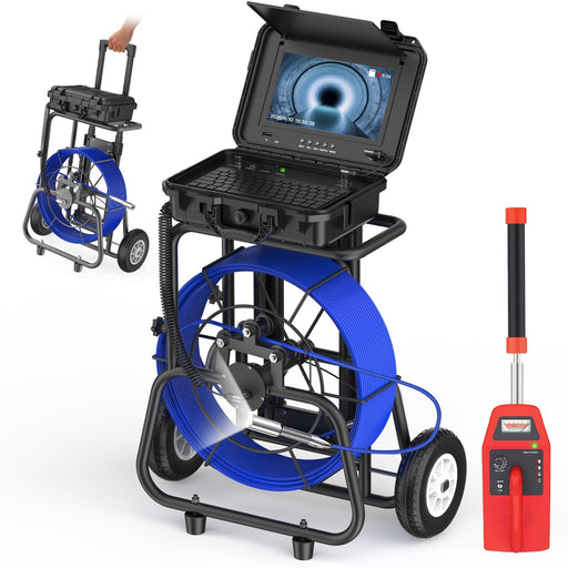 Octopusscan OS10DZ Sewer Inspection Camera – 512Hz Locator, Self-Leveling & 10" IPS Screen, 196ft Cable - Octopusscan