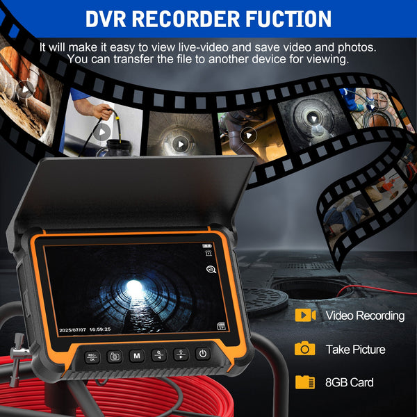 Octopusscan OS7DVE Sewer Inspection Camera – 512Hz Locator & Self-Leveling 7" Screen - Octopusscan