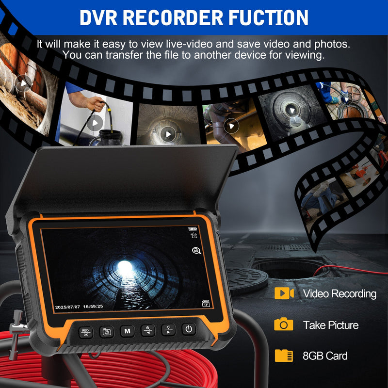 Octopusscan OS7DVE Sewer Inspection Camera – 512Hz Locator & Self-Leveling 7" Screen - Octopusscan