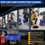 Octopusscan OS10DX1 Sewer Inspection Camera – 512Hz Locator, Self-Leveling & 246ft Cable - Octopusscan