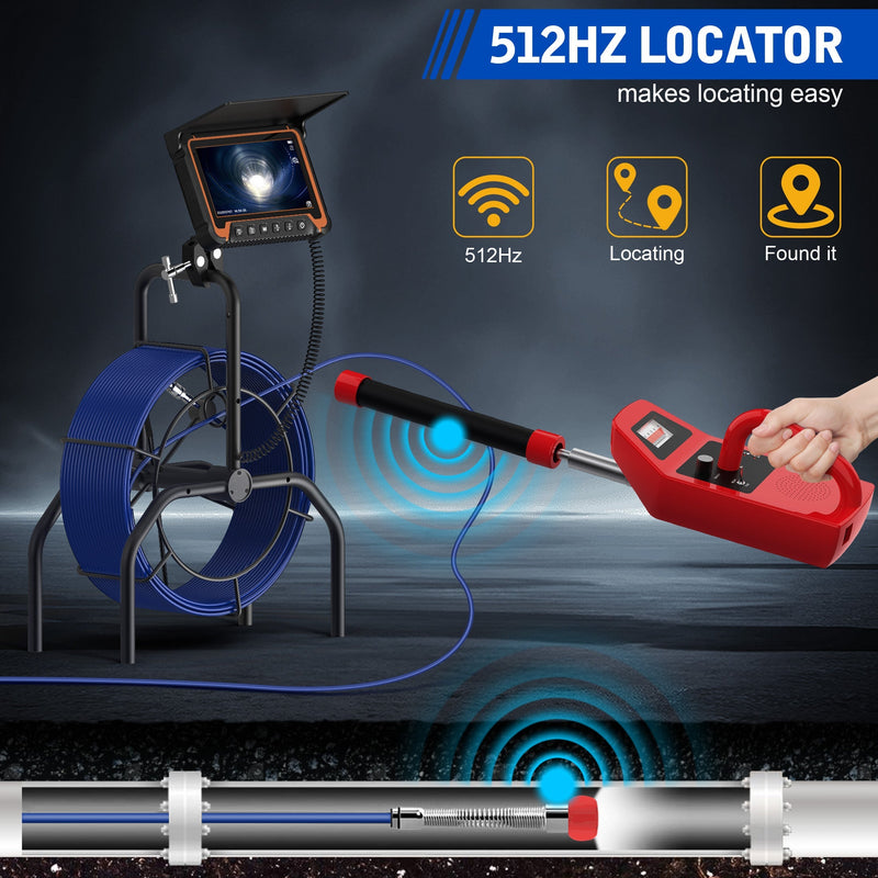 Octopusscan OS7DA Sewer Inspection Camera – 512Hz Locator & Self-Leveling 7" IPS Screen - Octopusscan