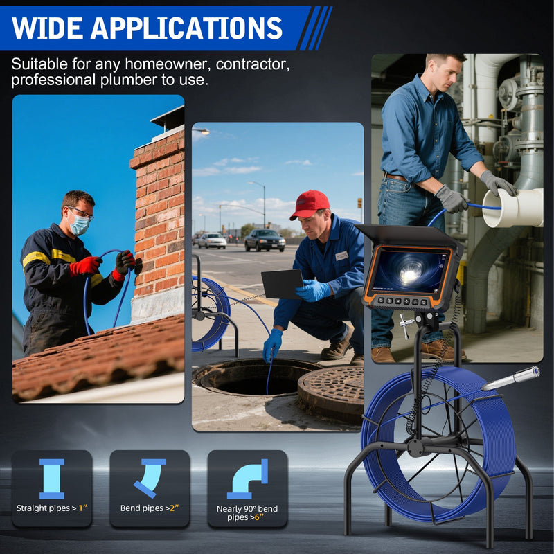 Octopusscan OS7DA Sewer Inspection Camera – 512Hz Locator & Self-Leveling 7" IPS Screen - Octopusscan